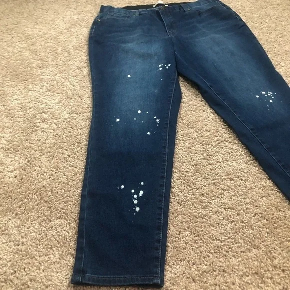 NWOT No-gap Skinny Jeans Paint/Bleach Splatter 16W - Picture 8 of 15